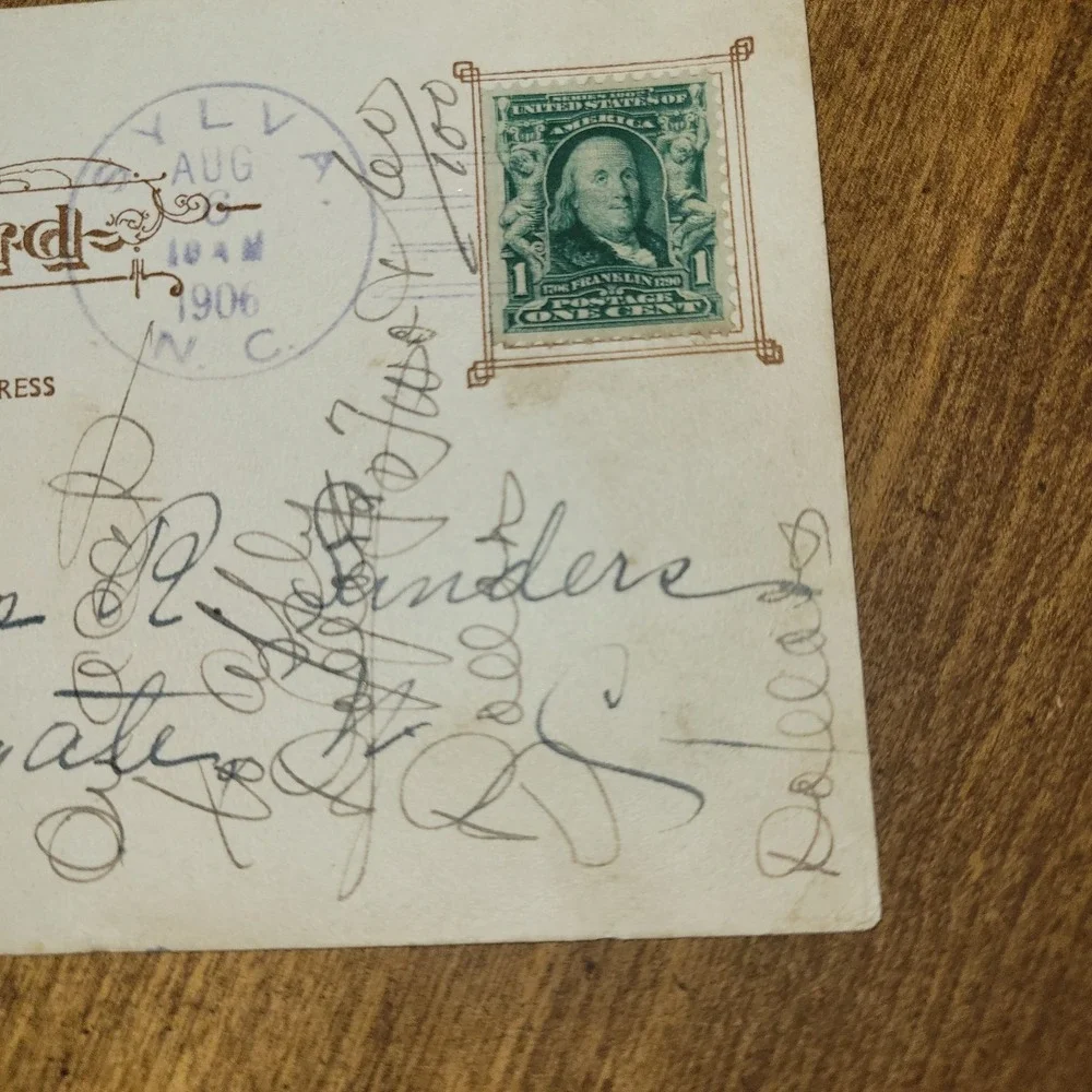 Antique 1906 Asheville NC Postcard Birds Eye View Showing Mt Pisgah Posted North